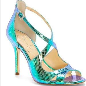 Jessica Simpson 4” Heel Women's Averie Heeled Sandal, Mermaid Green
